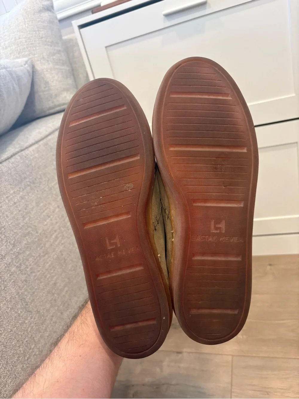 Luca Lactae Hevea Men's Sneakers Tan Brown Suede Slip-On Comfort Shoes Size 11